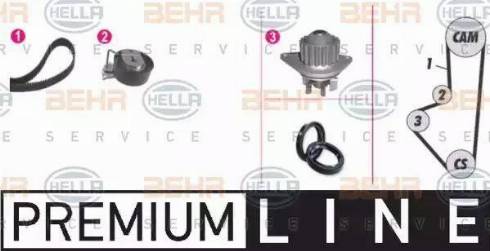 BEHR HELLA Service 8MP 376 809-831 - Ūdenssūknis + Zobsiksnas komplekts adetalas.lv