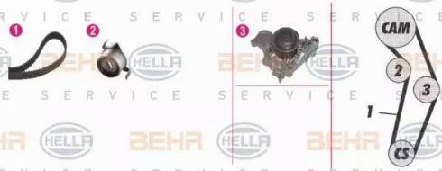 BEHR HELLA Service 8MP 376 808-891 - Ūdenssūknis + Zobsiksnas komplekts adetalas.lv