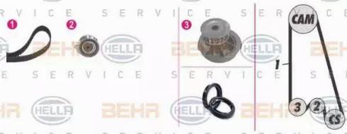 BEHR HELLA Service 8MP 376 803-841 - Ūdenssūknis + Zobsiksnas komplekts adetalas.lv