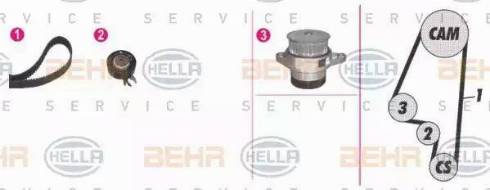 BEHR HELLA Service 8MP 376 803-881 - Ūdenssūknis + Zobsiksnas komplekts adetalas.lv