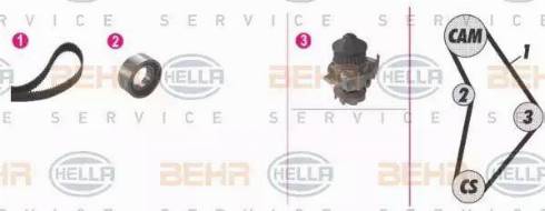 BEHR HELLA Service 8MP 376 803-821 - Ūdenssūknis + Zobsiksnas komplekts adetalas.lv