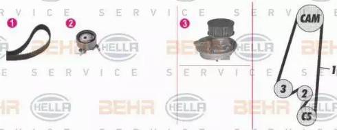 BEHR HELLA Service 8MP 376 807-891 - Ūdenssūknis + Zobsiksnas komplekts adetalas.lv