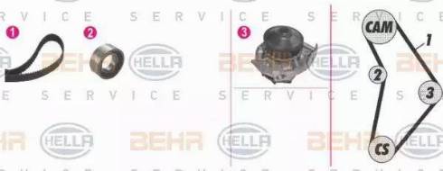 BEHR HELLA Service 8MP 376 815-811 - Ūdenssūknis + Zobsiksnas komplekts adetalas.lv