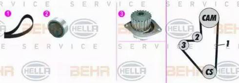 BEHR HELLA Service 8MP 376 815-831 - Ūdenssūknis + Zobsiksnas komplekts adetalas.lv