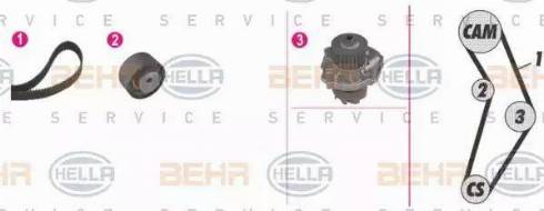 BEHR HELLA Service 8MP 376 810-881 - Ūdenssūknis + Zobsiksnas komplekts adetalas.lv