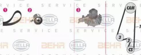 BEHR HELLA Service 8MP 376 811-891 - Ūdenssūknis + Zobsiksnas komplekts adetalas.lv