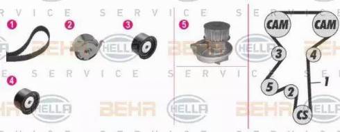 BEHR HELLA Service 8MP 376 811-801 - Ūdenssūknis + Zobsiksnas komplekts adetalas.lv