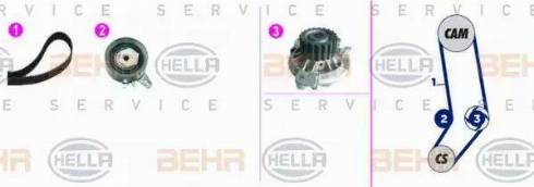 BEHR HELLA Service 8MP 376 818-811 - Ūdenssūknis + Zobsiksnas komplekts adetalas.lv