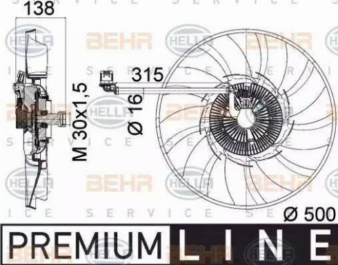 BEHR HELLA Service 8MV 376 758-241 - Ventilators, Motora dzesēšanas sistēma adetalas.lv