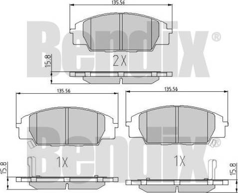 BENDIX 510991 - Bremžu uzliku kompl., Disku bremzes adetalas.lv