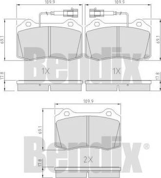 BENDIX 510998 - Bremžu uzliku kompl., Disku bremzes adetalas.lv