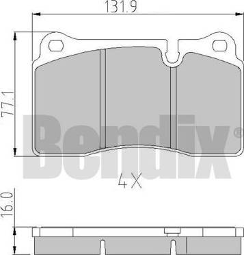 BENDIX 510958 - Bremžu uzliku kompl., Disku bremzes adetalas.lv