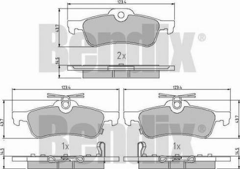 BENDIX 510989 - Bremžu uzliku kompl., Disku bremzes adetalas.lv