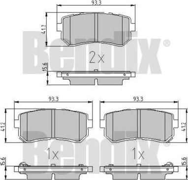 BENDIX 510983 - Bremžu uzliku kompl., Disku bremzes adetalas.lv