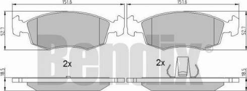 BENDIX 510939 - Bremžu uzliku kompl., Disku bremzes adetalas.lv