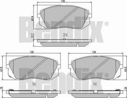 BENDIX 510921 - Bremžu uzliku kompl., Disku bremzes adetalas.lv