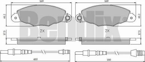 BENDIX 510445 - Bremžu uzliku kompl., Disku bremzes adetalas.lv