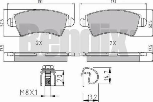 BENDIX 510448 - Bremžu uzliku kompl., Disku bremzes adetalas.lv