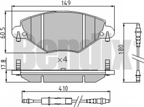 BENDIX 510447 - Bremžu uzliku kompl., Disku bremzes adetalas.lv