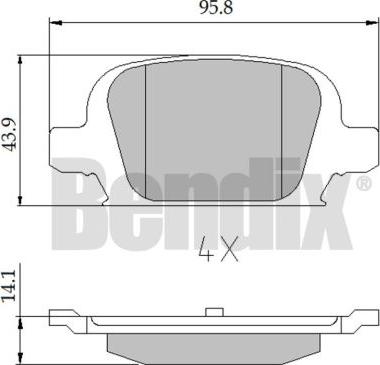 BENDIX 510450 - Bremžu uzliku kompl., Disku bremzes adetalas.lv