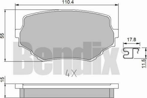 BENDIX 510451 - Bremžu uzliku kompl., Disku bremzes adetalas.lv