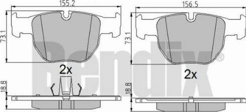 BENDIX 510467 - Bremžu uzliku kompl., Disku bremzes adetalas.lv