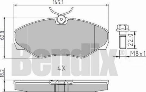 BENDIX 510403 - Bremžu uzliku kompl., Disku bremzes adetalas.lv