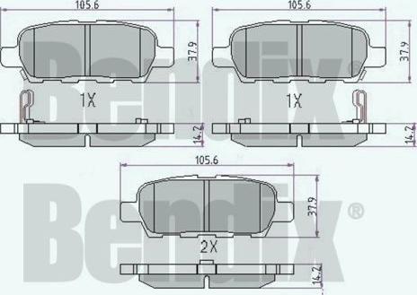 BENDIX 510416 - Bremžu uzliku kompl., Disku bremzes adetalas.lv