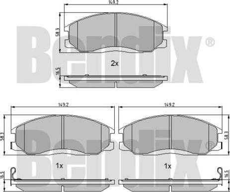 BENDIX 510418 - Bremžu uzliku kompl., Disku bremzes adetalas.lv