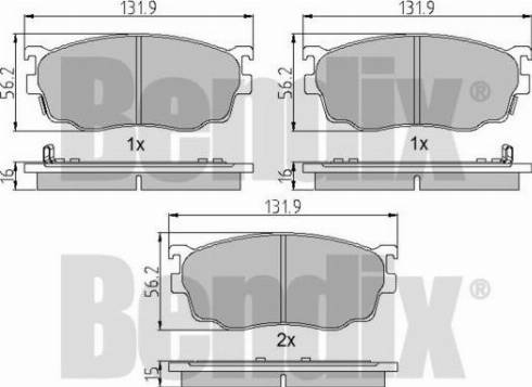 BENDIX 510417 - Bremžu uzliku kompl., Disku bremzes adetalas.lv