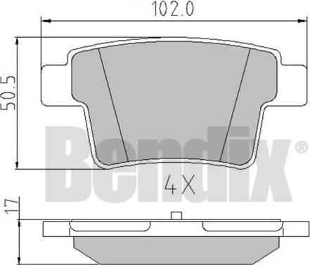 BENDIX 510480 - Bremžu uzliku kompl., Disku bremzes adetalas.lv