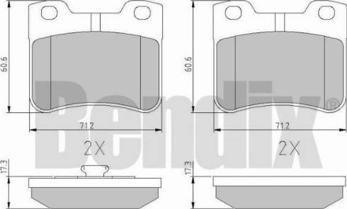 BENDIX 510431 - Bremžu uzliku kompl., Disku bremzes adetalas.lv