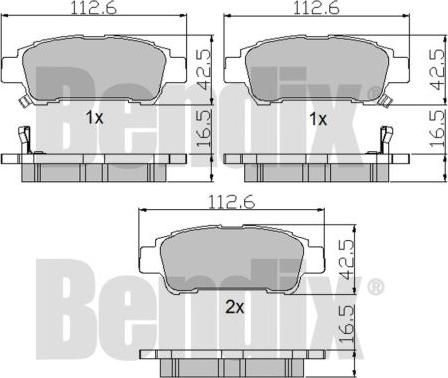 BENDIX 510425 - Bremžu uzliku kompl., Disku bremzes adetalas.lv