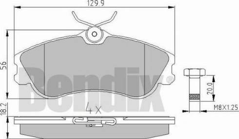 BENDIX 510423 - Bremžu uzliku kompl., Disku bremzes adetalas.lv