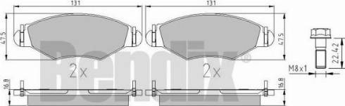 BENDIX 510422 - Bremžu uzliku kompl., Disku bremzes adetalas.lv