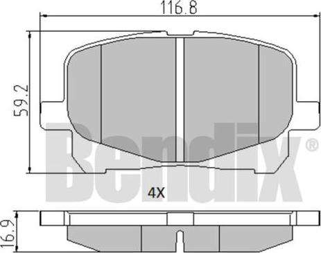 BENDIX 510476 - Bremžu uzliku kompl., Disku bremzes adetalas.lv