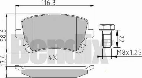 BENDIX 510478 - Bremžu uzliku kompl., Disku bremzes adetalas.lv