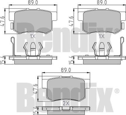 BENDIX 510591 - Bremžu uzliku kompl., Disku bremzes adetalas.lv