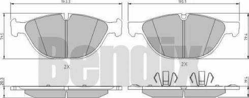 BENDIX 510598 - Bremžu uzliku kompl., Disku bremzes adetalas.lv