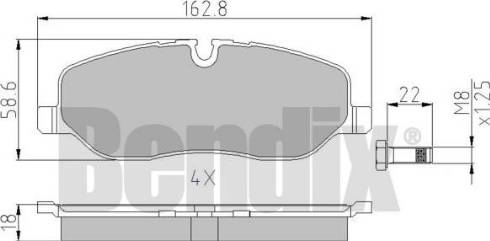 BENDIX 510543 - Bremžu uzliku kompl., Disku bremzes adetalas.lv