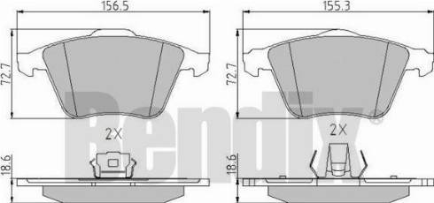 BENDIX 510554 - Bremžu uzliku kompl., Disku bremzes adetalas.lv