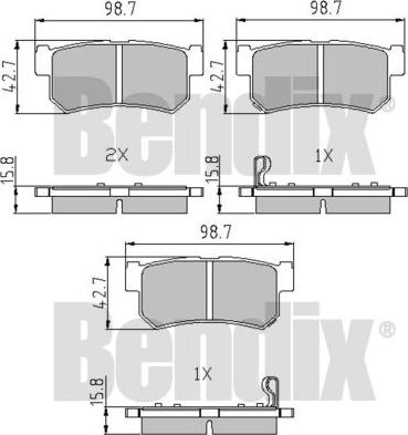 BENDIX 510563 - Bremžu uzliku kompl., Disku bremzes adetalas.lv