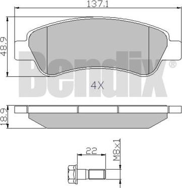 BENDIX 510562 - Bremžu uzliku kompl., Disku bremzes adetalas.lv