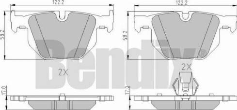 BENDIX 510586 - Bremžu uzliku kompl., Disku bremzes adetalas.lv