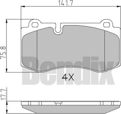 BENDIX 510580 - Bremžu uzliku kompl., Disku bremzes adetalas.lv