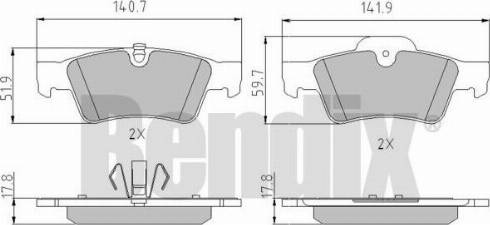 BENDIX 510583 - Bremžu uzliku kompl., Disku bremzes adetalas.lv