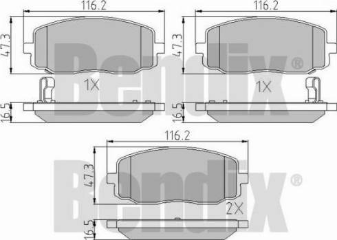 BENDIX 510539 - Bremžu uzliku kompl., Disku bremzes adetalas.lv