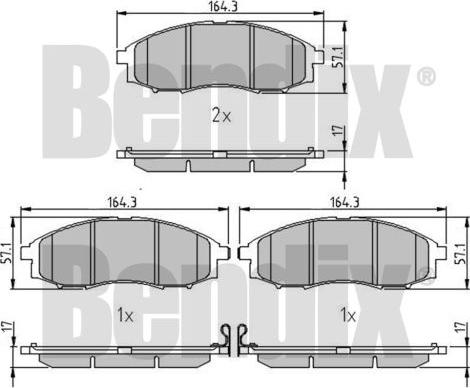 BENDIX 510521 - Bremžu uzliku kompl., Disku bremzes adetalas.lv