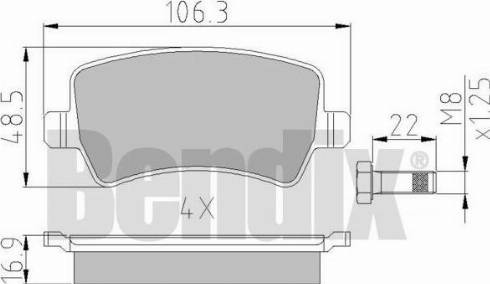 BENDIX 510528 - Bremžu uzliku kompl., Disku bremzes adetalas.lv