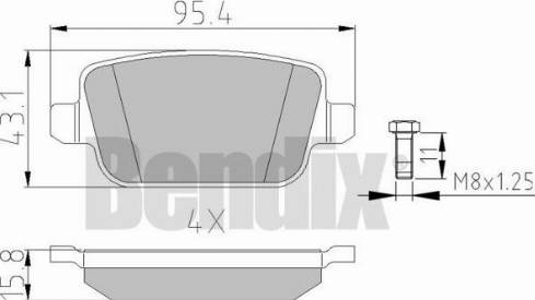 BENDIX 510527 - Bremžu uzliku kompl., Disku bremzes adetalas.lv